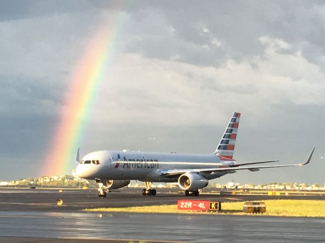 Boeing 757-200 — - 7/27/17 after heavy rain with an iphone