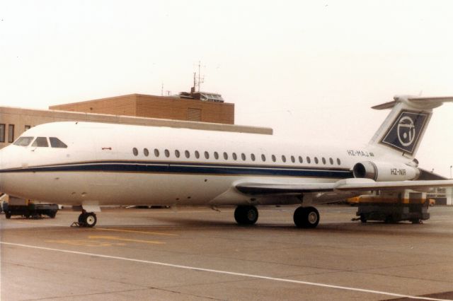 British Aerospace BAC-111 One-Eleven (HZ-MAJ) - Seen here in Jun-83.  Registered as such from Jun-83 to Jun-01 when it became P4-CBH. Ferried to LRBS 3-Jul-06 where it was broken up.