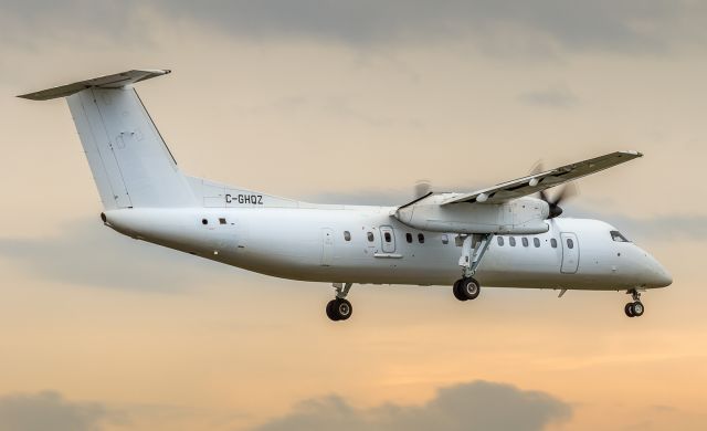 de Havilland Dash 8-300 (C-GHQZ) - Voyageur Airways charter on short finals for runway 23 at YYZ