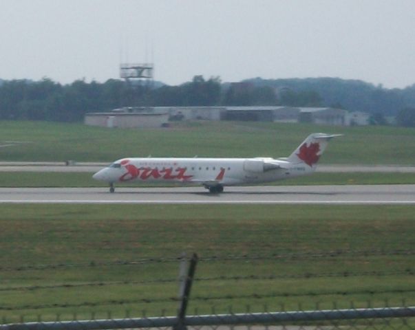 Canadair Regional Jet CRJ-200 (C-FWRS) - Jazz 7984 Departs 18L back to Toronto in this Red RJ.    Taken: 6/27/2010