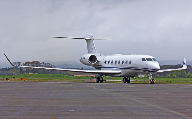 Gulfstream Aerospace Gulfstream G650 (N673HA) - HIO based Gulfstream G650 heading to customs. 4-21-13