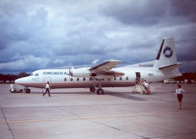 FAIRCHILD HILLER FH-227 (N240MA) - This was the second Fokker F.27-500 that I flew on in August 1986. Also one of the last few built.