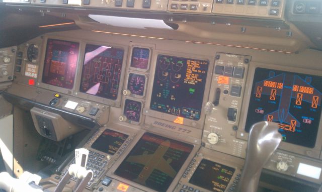 Boeing 777-200 (N918AX) - Cockpit of N918AX