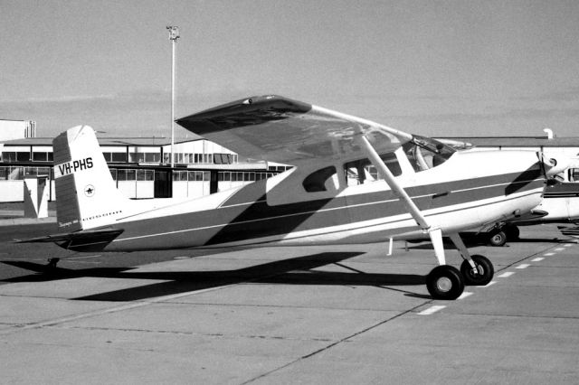 VH-PHS — - CESSNA 180D - REG VH-PHS (CN 50941) - ESSENDON MELBOURNE VIC. AUSTRALIA - YMEN (14/9/1980)35MM B/W NEGATIVE SCAN.