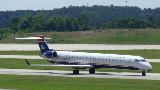 Canadair Regional Jet CRJ-900 (N911FJ) - U.S. Airways (Mesa) 5593 departing to Charlotte at 2:59 P.M.  Taken June 7, 2015.