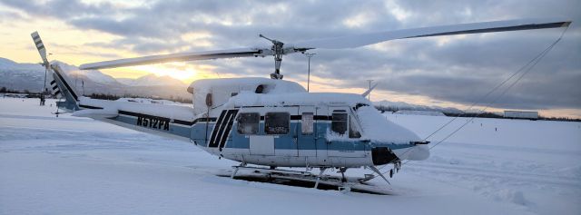 Bell VH-1 (N512PA) - Pathfinder Aviation tie-down lot, Merrill Field, Anchorage AK, in 8" of fresh snow