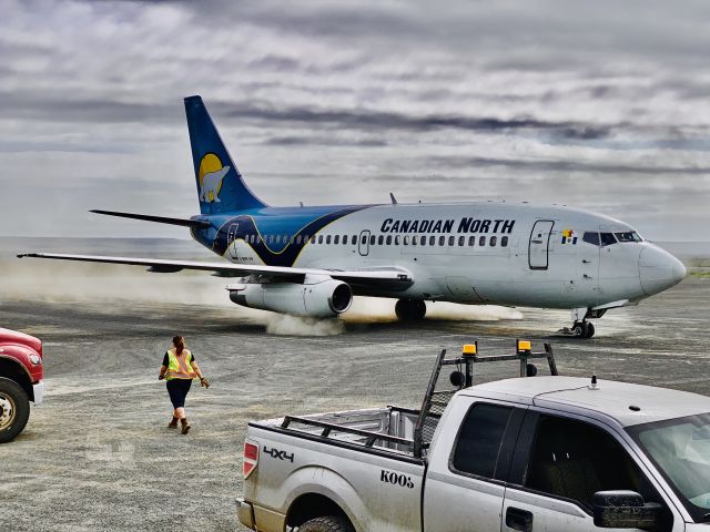 Boeing 737-200 (C-GDPA) - MPE226 taxiing in after an arrival in YCO in Aug2020