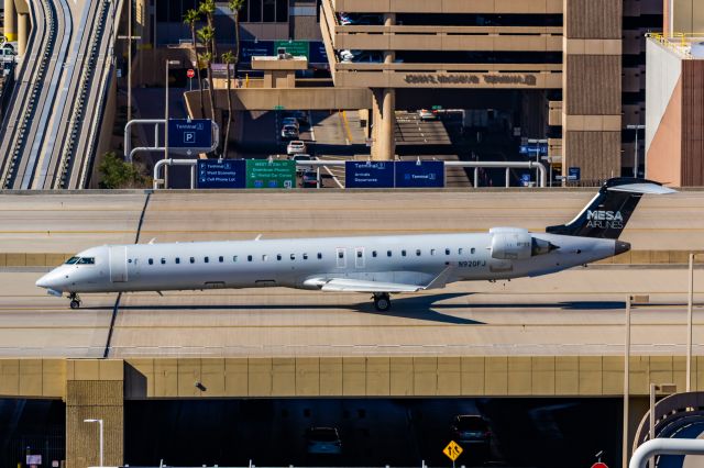 Canadair Regional Jet CRJ-900 (N920FJ) - A Mesa Airlines CRJ900 taxiing at PHX on 1/25/23. Taken with a Canon R7 and Tamron 70-200 G2 lens.