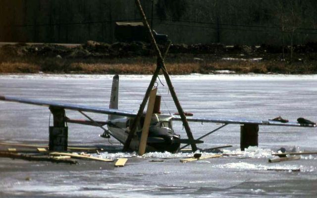 — — - Hazards of spring flying in Canada...ice melt.