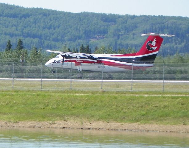 de Havilland Dash 8-100 (N883EA) - Dash-8 flaring.