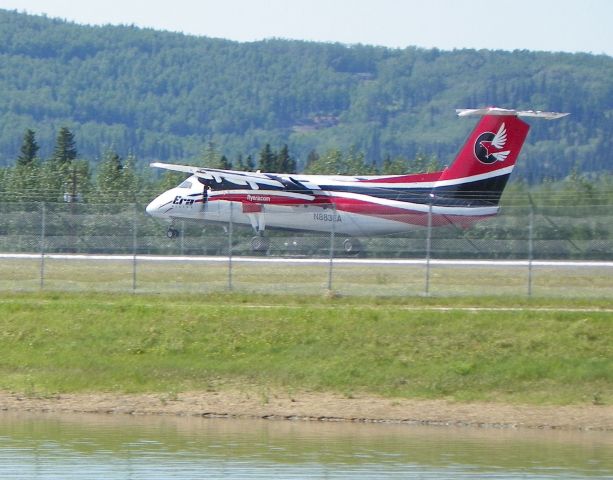 de Havilland Dash 8-100 (N883EA) - Dash-8 flaring.