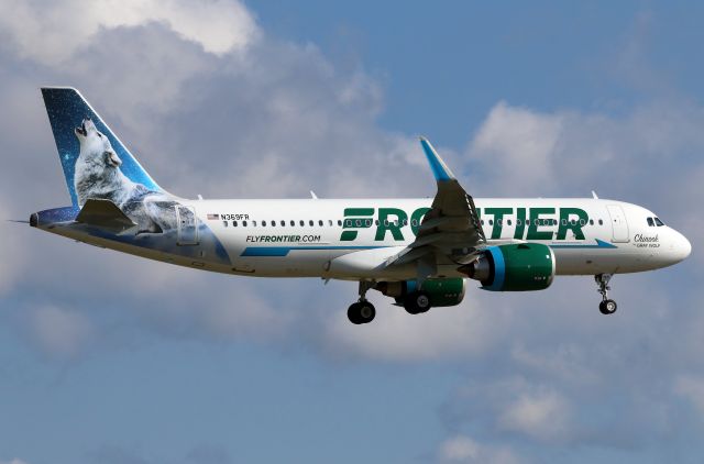 Airbus A320 (N369FR) - Frontier,s 100th Airbus 320 br /br /"Chinook the Gray Wolf"