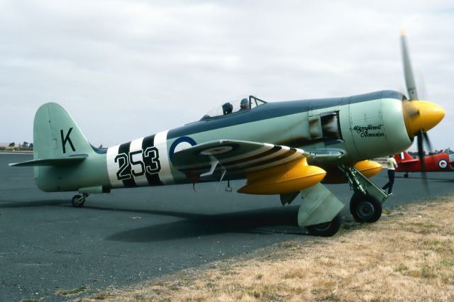 CH-HFA — - AUSTRALIAN NAVY - HAWKER SEA FURY FB11 - REG : VH-HFA / K-253/WJ231 (CN 37703/ISS23) - BALLARAT AIRPORT VIC. AUSTRALIA - YBLT 16/2/1985