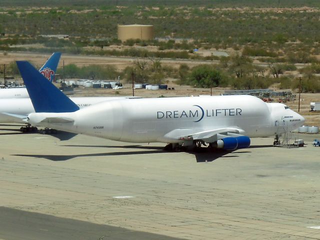 Boeing Dreamlifter (N249BA) - April 19, 2009: One of Boeings Dreamlifter 747s parked at MZJ