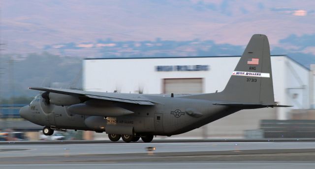 Lockheed C-130 Hercules (93-7313) - Lockheed C-130H Hercules (93-7313)br /152d AWbr /Nevada Air Guard "High Rollers"br /Reno - Tahoe Internationalbr /br /Rotating from Runway 17R at 5:52 AM.