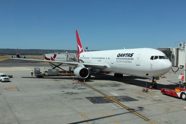 BOEING 767-300 (VH-ZXC) - Parked at the gate.