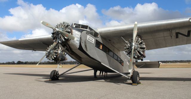 Ford Tri-Motor (NC9645) - A 1928 model Ford 5-AT-B Tri-Motor on the ramp at H. L. Sonny Callahan Airport, Fairhope, AL - mid-afternoon, March 6, 2022.