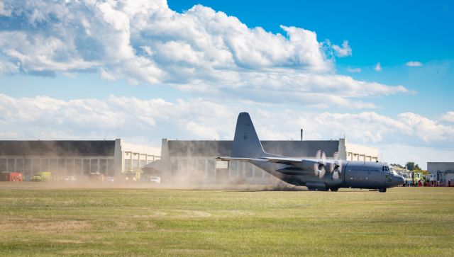 Lockheed C-130 Hercules (ANZ7001) - Landing at the former Wigram Airfield (previously NZWG) and it's new home at the Air Force Museum of New Zealand.