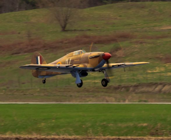 Hawker Sea Hurricane (C-FTPM) - Taking off for a flight demonstration.