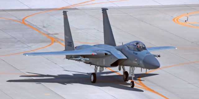 McDonnell Douglas F-15 Eagle (84-0005) - F-15C Eagle, 84-0005 -- "City of Bend", 123 Fighter Squadron, 142 Fighter Wing, Oregon Air National Guard "Redhawks." Home Base: Portland Air National Guard Base, Portland International Airport, Portland, OR.