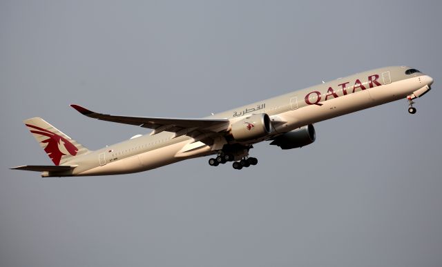 Airbus A350-1000 (A7-ANN) - Climbing from Rwy 34L