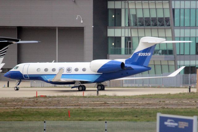 GULFSTREAM AEROSPACE G-7 Gulfstream G600 (N393CW) - Parked on the East Apron on 1-Apr-22 six days after arriving from WMSA.