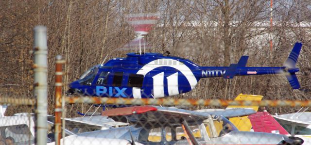 Bell JetRanger (N11TV) - LINDEN AIRPORT-LINDEN, NEW JERSEY, USA-FEBRUARY 08, 2023: A news helicopter from one of the local New York City television stations is seen by RF taking off at approximately 1504 hrs.