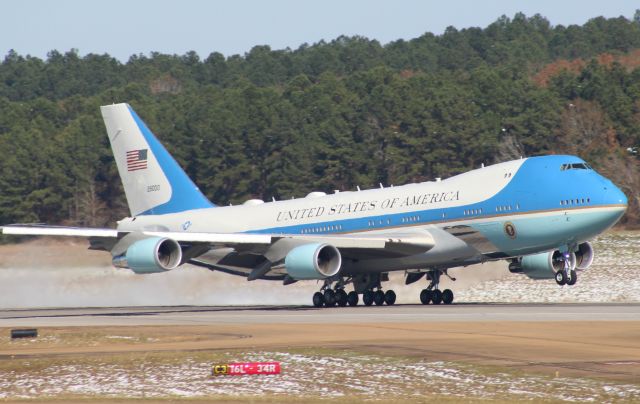 Boeing 747-200 (92-9000) - Air Force One departing Jackson carrying President Donald J. Trump.