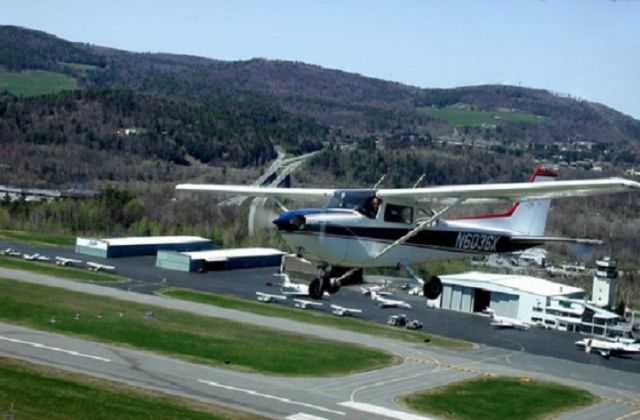 Cessna Skyhawk (N6036K) - Arial Shot with Lebanon Ronp and tower in the background.