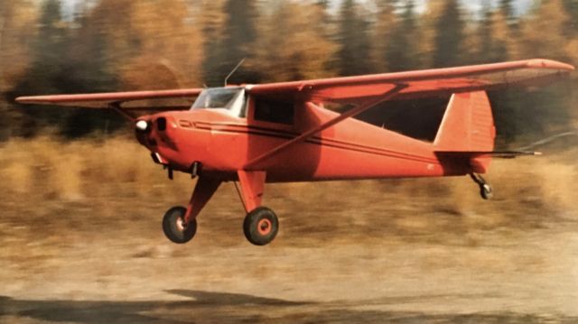 N71715 — - 1946 Luscombe 8A. Nakochna River strip north of Anchorage Alaska. 1985