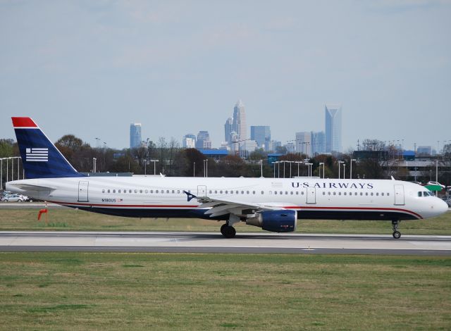 Airbus A321 (N180US) - Takeoff roll 18C - 3/15/12