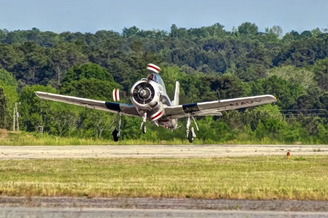 North American Trojan (N187GH) - A T-28 Trojan takes off on runway 36 at LaGange Callaway Airport in LaGrange, Georgia.