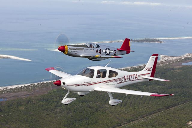 Cirrus SR-22 (N417TA) - Formation with Red Tail P-51C