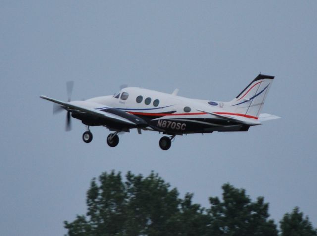 Beechcraft King Air 90 (N870SC) - ELITE AIR LLC (SOUND CONCEPTS) departing runway 2 at KJQF - 7/17/13