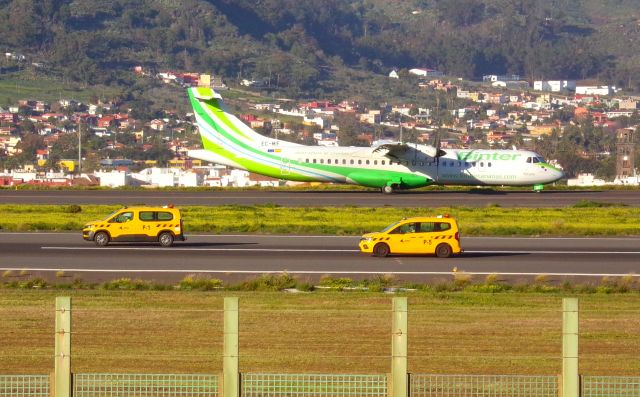 EC-MIF — - AENA vehicles checking the status of take-off runway 30 before departure from BINTER (EC-MIF)