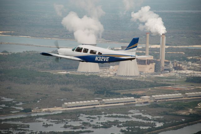 Piper Saratoga/Lance (N32VE) - Over Crystal River Florida Powerplant