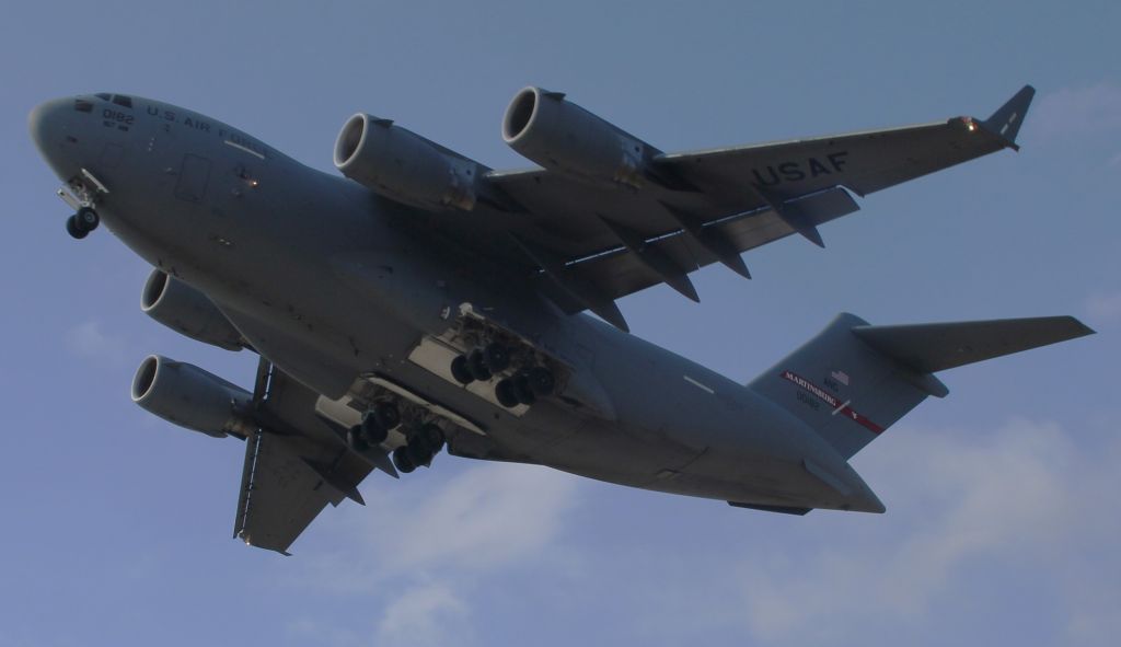 — — - Watching from Taxiway "Alpha" C-17 Heavy takeoff at Gary Regional Airport.