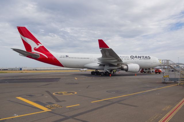 Airbus A330-200 (VH-EBK) - Diverted A330 parked while repairs are completed