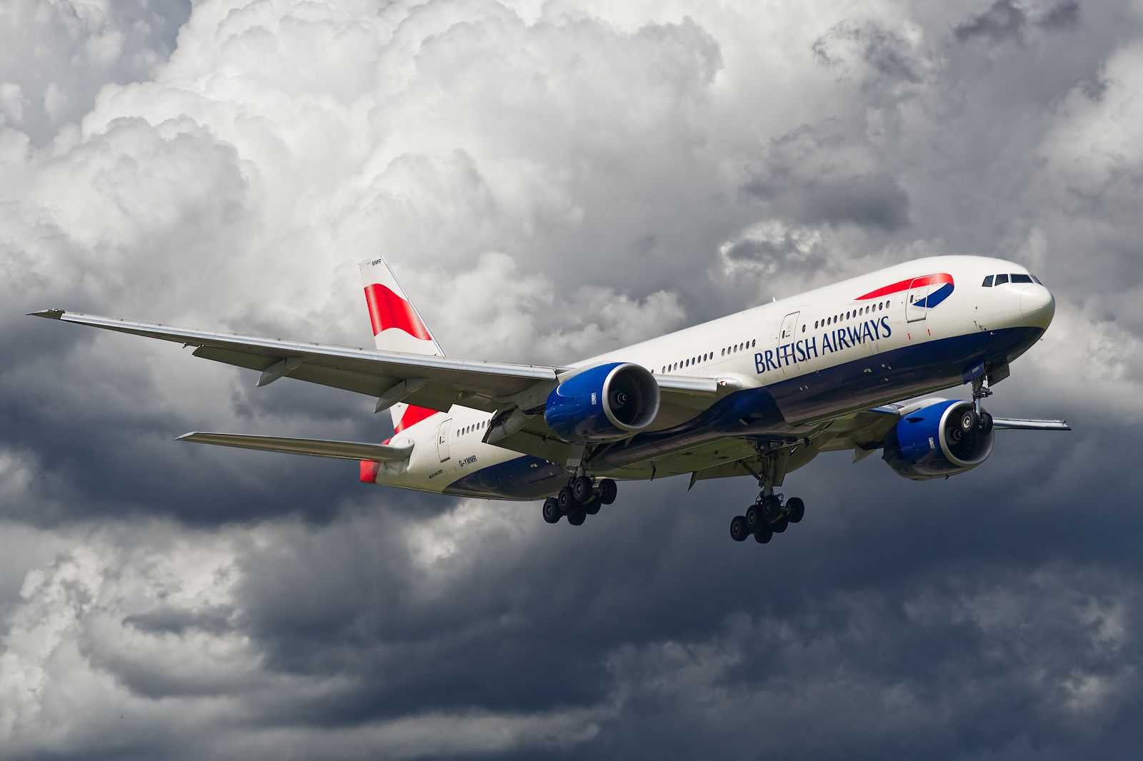 Boeing 777-200 (G-YMMR) - 06/11/2015. Short Final on 19R.