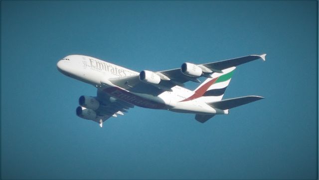 Airbus A380-800 (A6-EOE) - 6 miles ENE of Dulles. Enroute DXB-IAD. 3,000 MSL, 250 KIAS.