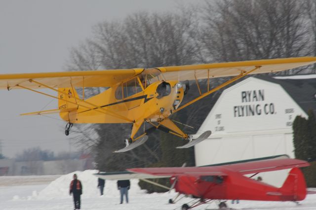 Piper NE Cub (N42522) - 25 Ski Planes Taking Off Feb. 7 2015.