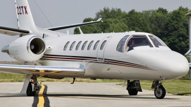 Cessna Citation V (N922TX) - The local 560 turning onto Romeo after some touch & go work. br /br /N922TX. 2008 Cessna 560 Citation Encore+. Private. KVPZ. 6/19/23.