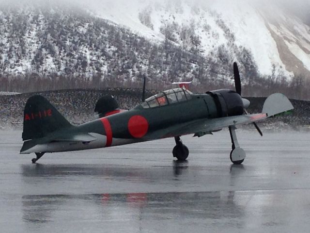 — — - Japanese Zero on the ramp for the May Day fly-in, Valdez Alaska.