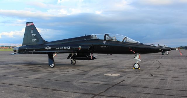 Northrop T-38 Talon (AFR62722) - A USAF T38 Talon from Joint Base Langley-Eustis 71st Fighter Training Squadron, the "Langley Adversaries," on the ramp at Carl T. Jones Field, Huntsville International - August 12, 2016