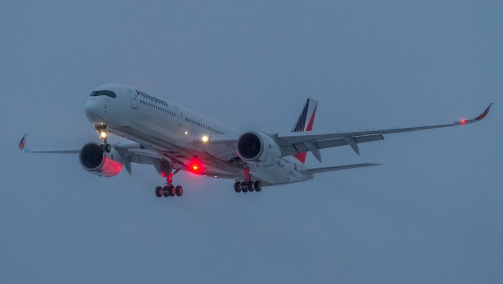 Airbus A350-900 (RP-C3504) - Arriving about 10 minutes after sunset and with thickening cloud cover I had to bump the ISO up to ridiculous to get this shot. Philippines were meant to start A359 service to Toronto on March 31, 2019 but have sent a few birds early. I hope to catch her in some nicer light this summer! Taken March 3, 2019