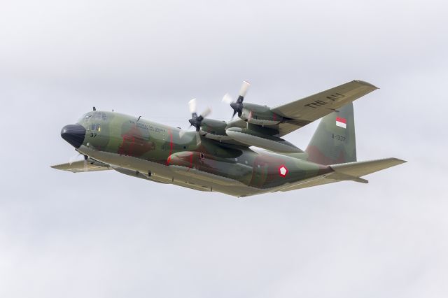 Lockheed C-130 Hercules (A1337) - Indonesian Air Force (TNI-AU) Lockheed C-130H Hercules, ex RAAF A97-002, flypast after departing Wagga Wagga Airport.