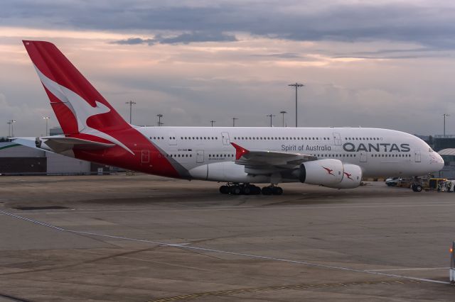 Airbus A380-800 (VH-OQB) - 24th Oct., 2023: Parked on the apron at Heathrow. Airlines are finally bringing out the big guns in the post-COVID era. 