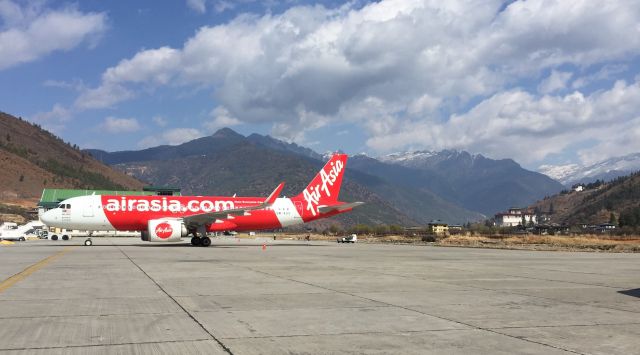 Airbus A320 (9M-AGS) - Tarmac at Paro International Airport. During the A320 Neo test flight for Royal Bhutan Airlines, Drukair.