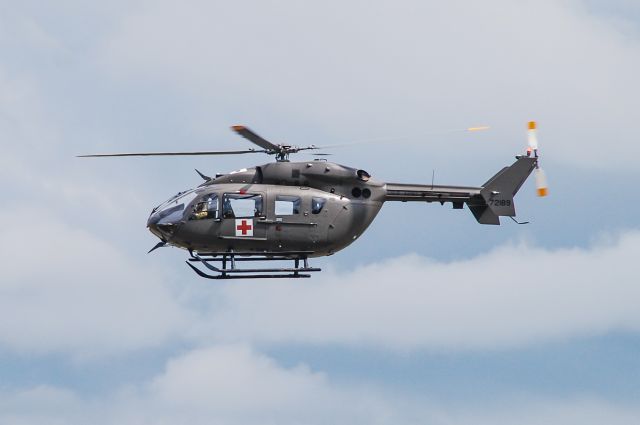 KAWASAKI EC-145 (N71289) - A UH-72 Lakota making a low pass at Donaldson Center.  Taken 8/3/20.