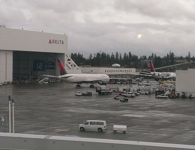 BOEING 767-300 — - Seahawks arriving after Super Bowl loss. Feb 2, 2015. Taken from Delta Skylounge South Satellite.